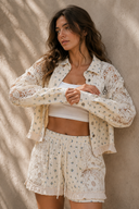 Meadow Whimsy Floral Knit Utility Jacket