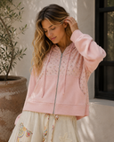 Botanical Bliss Thermal Patch Zip Hoodie