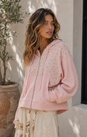 Botanical Bliss Thermal Patch Zip Hoodie