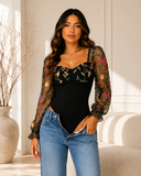 Midnight Bloom Mesh Bodysuit