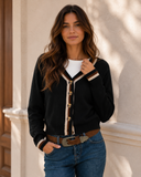 Harbor Lane Contrast Trim Cardigan