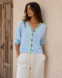 Harbor Lane Contrast Trim Cardigan
