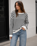 Coastal Stripe Relaxed Knit Sweater