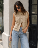 Heritage Cable Knit Sweater Vest Cardigan