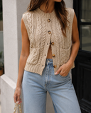 Heritage Cable Knit Sweater Vest Cardigan