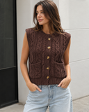 Heritage Cable Knit Sweater Vest Cardigan