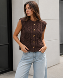Heritage Cable Knit Sweater Vest Cardigan