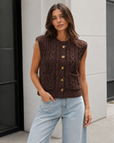 Heritage Cable Knit Sweater Vest Cardigan