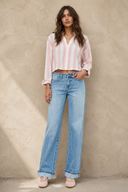 90's Low Rise Loose Baggy Studded Jeans – Medium Light