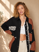 Floral Print Front Pockets Button Down Shacket