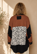 Floral Print Front Pockets Button Down Shacket