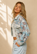 Crochet Lace Patch Floral Jacket Top