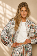 Crochet Lace Patch Floral Jacket Top