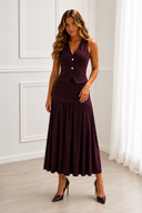 The Pretty Little Vest & Pleated Midi Skirt Set | 4 Colors