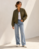 Evergreen Quilted Bomber Jacket