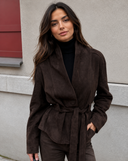 Luxe Belted Suede Touch Jacket
