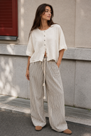 Relaxed Linen Blend Button Front Cardigan