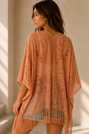 Flower Embroidered Sheer Kimono