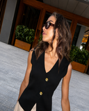 City Muse Button Front Sweater Vest