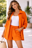 Button Down Shirt & Shorts Set