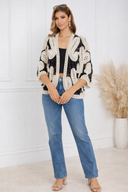 Boho Print Open Front Kimono Cardigan