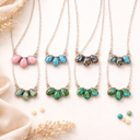 Turquoise & Gemstone Cluster Necklace