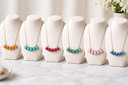 Color Drop Cluster Bar Necklace