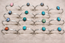 Stone Accent Engraved Cuff Bracelet