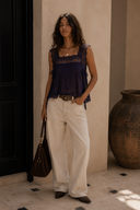 Smocked Eyelet Tank Top