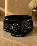 Wide Studded Western Buckle Belt | 3 Colors