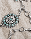 Desert Bloom Stone Daisy Concho Chain Belt