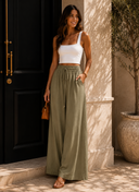 Coastline Tie Waist Palazzo Pants | 12 Colors