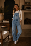 Relaxed Wide Leg Utility Overalls