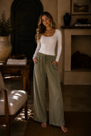Vintage Wash Wide Leg Lounge Pants