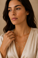 Golden Radiance Crystal Link Necklace