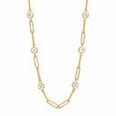 Golden Radiance Crystal Link Necklace