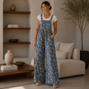 Bluebell Charm Floral Denim Jumpsuit