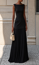 Elegant Pleated Hem Maxi Dress