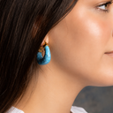 Turquoise Chunky Hoop Earrings
