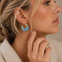 Turquoise Chunky Hoop Earrings