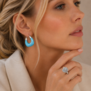 Turquoise Chunky Hoop Earrings