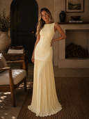 Elegant Pleated Hem Maxi Dress