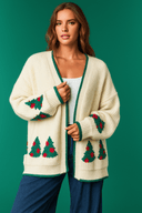 Christmas Trees With Stars Sweater Cardigan-Cardigan-Krush Kandy, Women's Online Fashion Boutique Located in Phoenix, Arizona (Scottsdale Area)