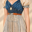Boho Denim Patchwork Midi Dress
