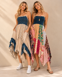 Boho Handkerchief Midi Dress