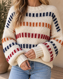 Stitched in Rhythm Open-Knit Pullover Sweater