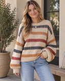 Stitched in Rhythm Open-Knit Pullover Sweater