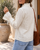 Poetic Details Ruffle-Collar Tie-Cuff Blouse