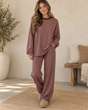 Line By Line Relaxed Stripe Top & Flowing Pant Set
