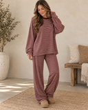 Line By Line Relaxed Stripe Top & Flowing Pant Set